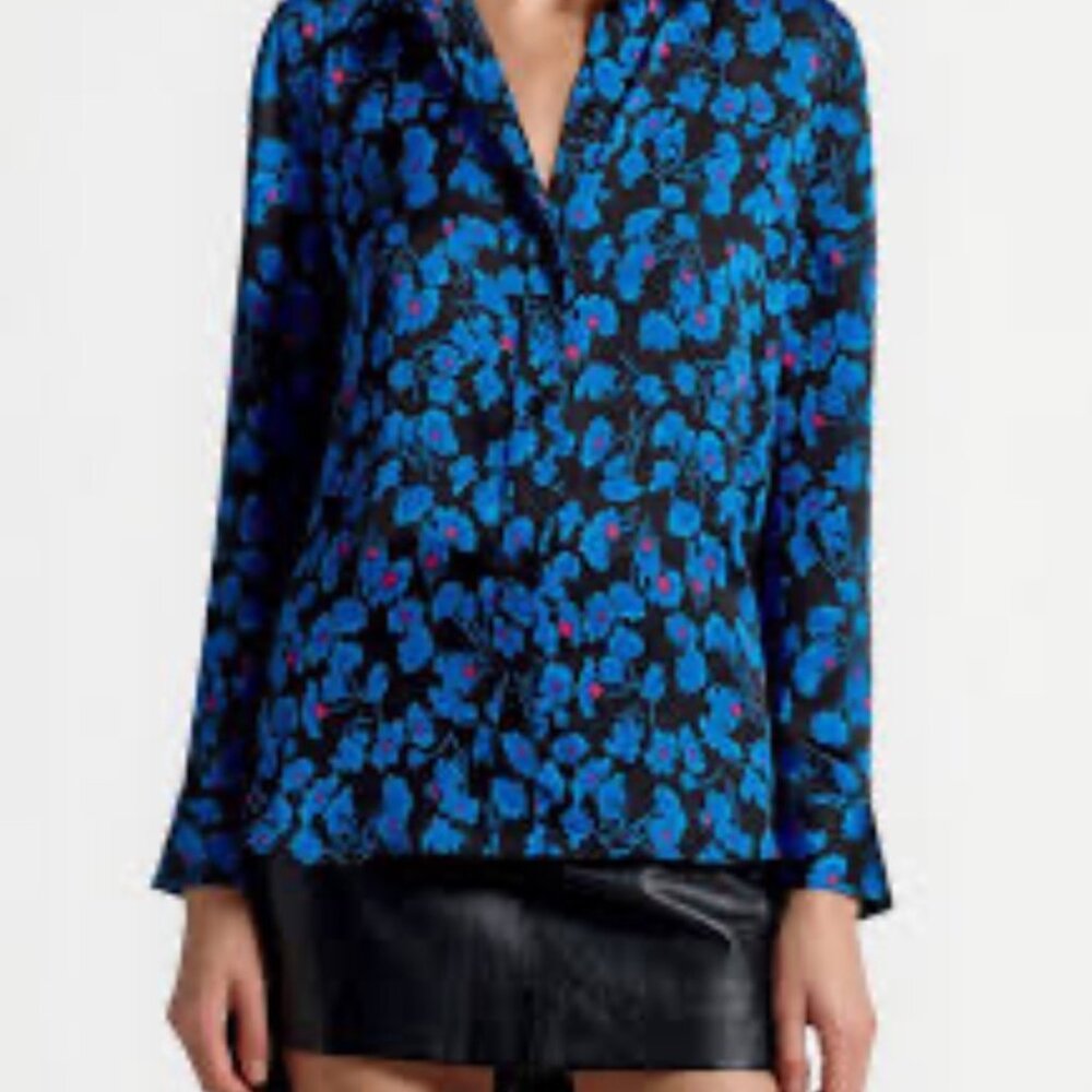 Equipment Floral Button-Up Long Sleeve Blouse Size S
